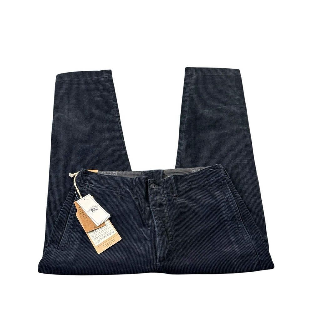 RRL Ralph Lauren Blue Corduroy Officer Men's Pants Size 33x30 NWT - Picture 2 of 8